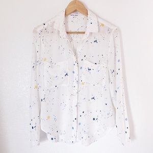 Bella Dahl Hipster button down shirt in paint splatters